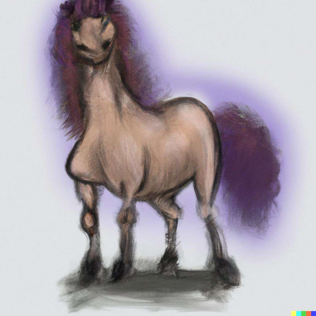 a horse, digital art, caricature